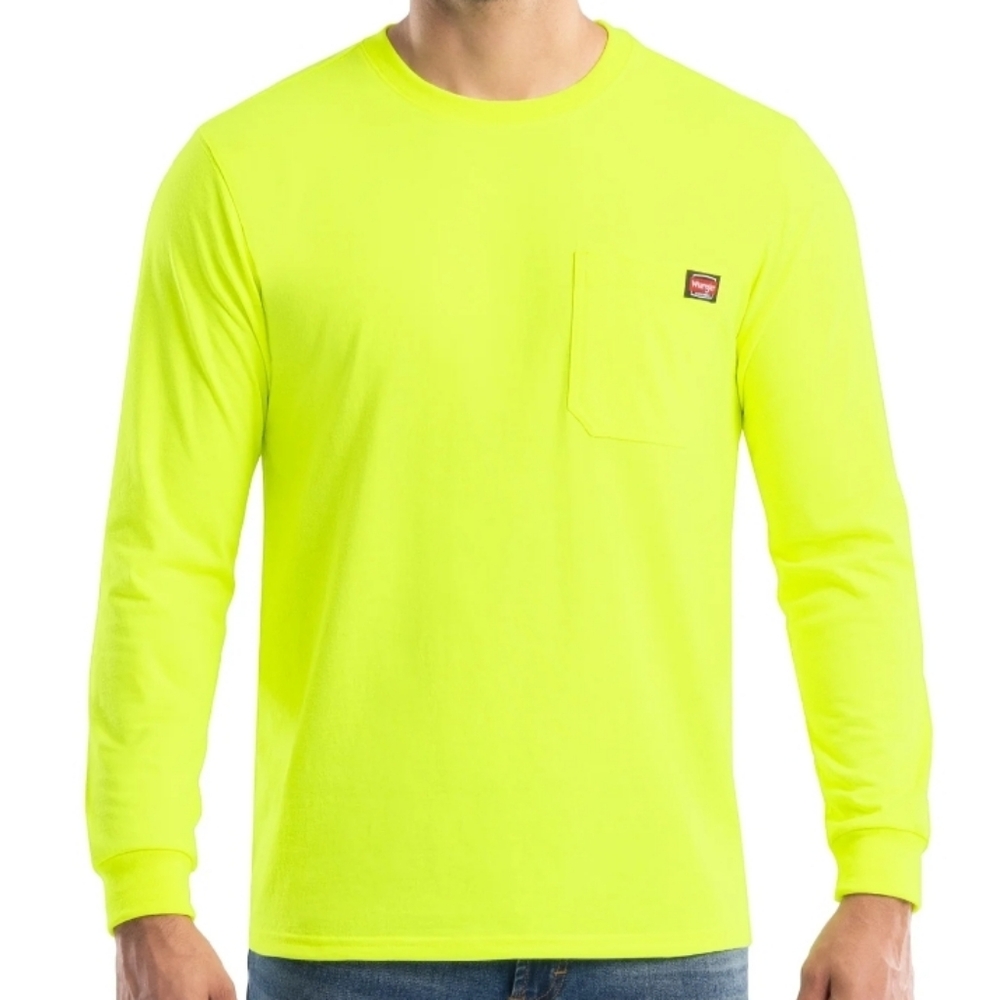 Wrangler Workwear Men's Long Sleeve Heavyweight Pocket T-Shirt,